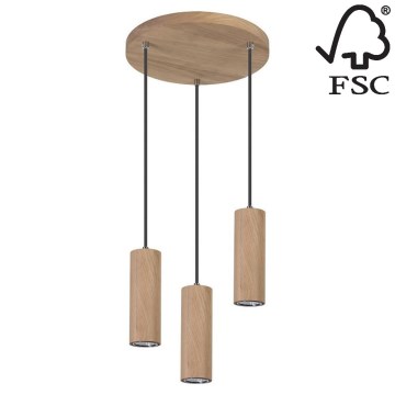 LED-kattokruunu narussa PIPE 3xGU10/5W/230V matta tammi - FSC-sertifioitu