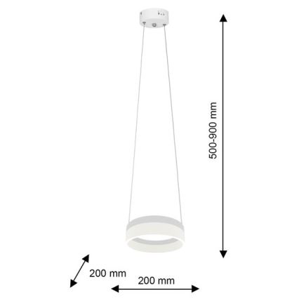 LED-kattokruunu narussa RING LED/12W/230V
