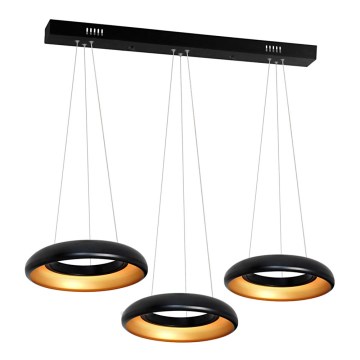 LED-kattokruunu narussa RONDO 3xLED/12W/230V musta