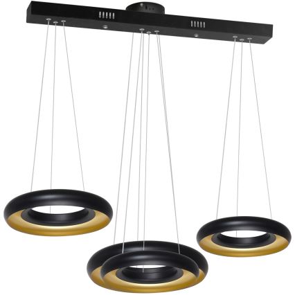 LED-kattokruunu narussa RONDO 3xLED/12W/230V musta