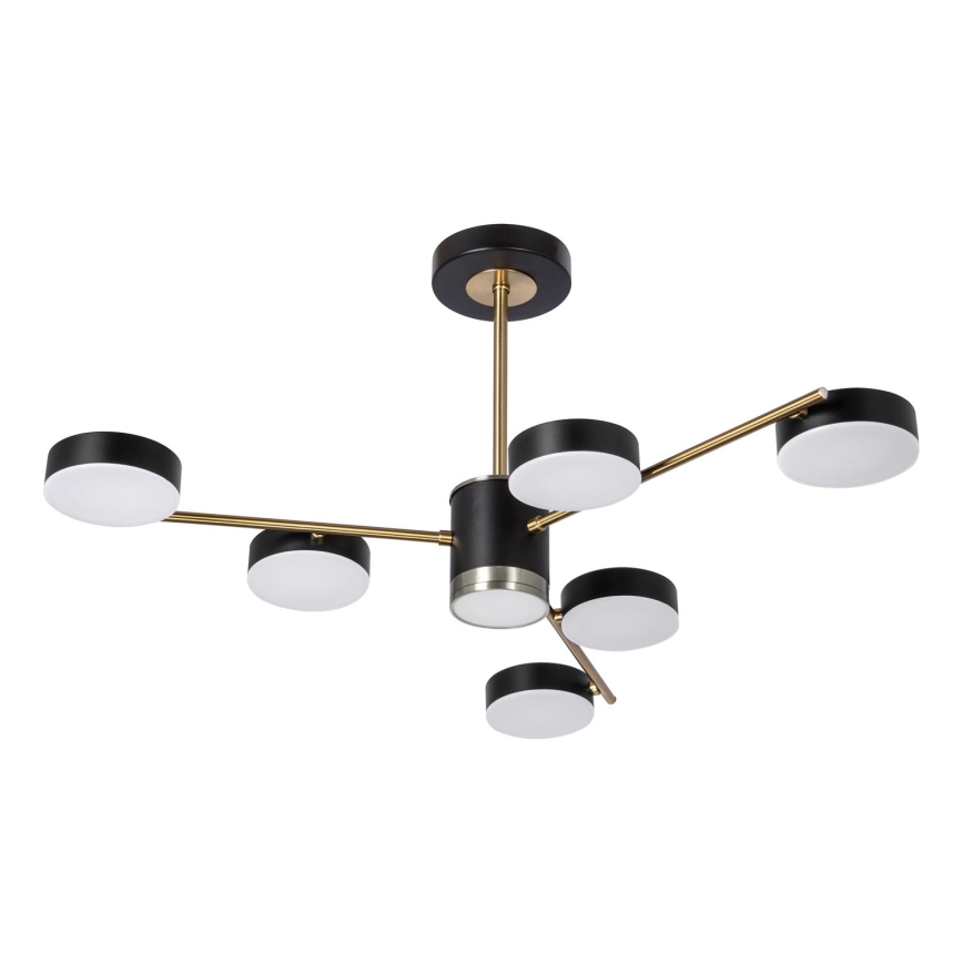 LED-kattokruunu tankoon 6xLED/7W/230V + LED/6W 3000-6000K halkaisija 69 cm kulta/musta