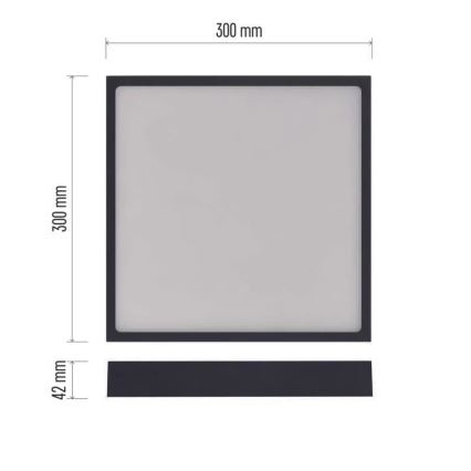 LED Kattovalaisin NEXXO LED/28,5W/230V 3000/3500/4000K 30x30 cm musta