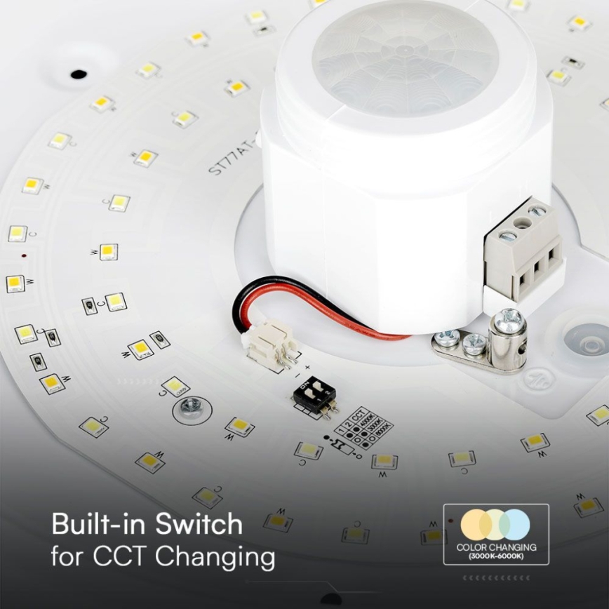 LED-kattovalaisin anturilla SAMSUNG CHIP LED/12W/230V 3000/4000/6000K halkaisija 29 cm valkoinen