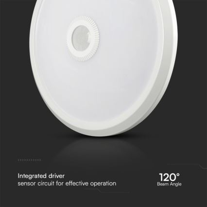 LED-kattovalaisin anturilla SAMSUNG CHIP LED/12W/230V 3000/4000/6000K halkaisija 29 cm valkoinen
