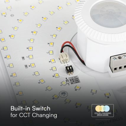LED-kattovalaisin anturilla SAMSUNG CHIP LED/12W/230V 3000/4000/6000K valkoinen