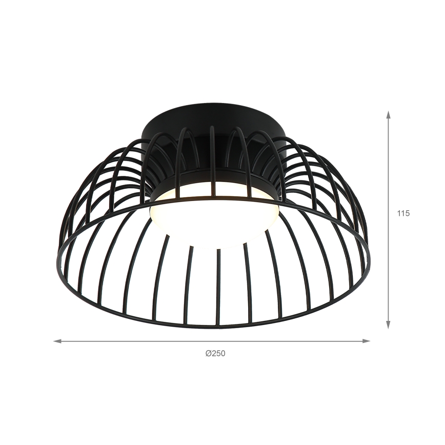 LED Kattovalaisin BETSY LED/12W/230V halkaisija 25 cm musta