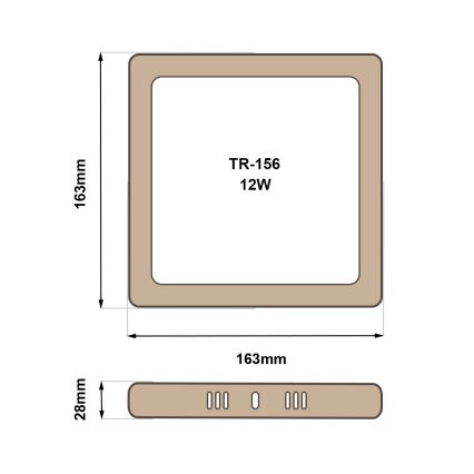 LED-kattovalaisin BLOCK LED/12W/230V 4200K 16,3x16,3 cm ruskea
