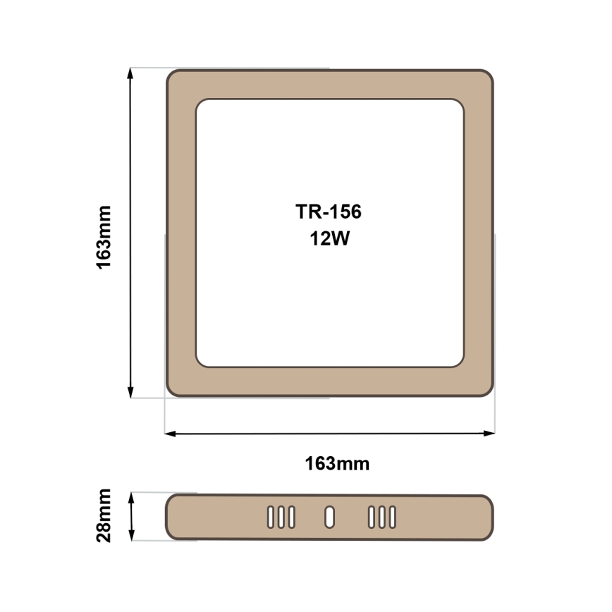 LED-kattovalaisin BLOCK LED/12W/230V 4200K 16,3x16,3 cm ruskea