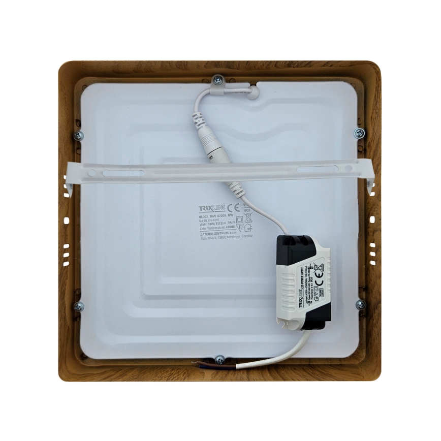 LED-kattovalaisin BLOCK LED/18W/230V 4200K 22x22 cm ruskea