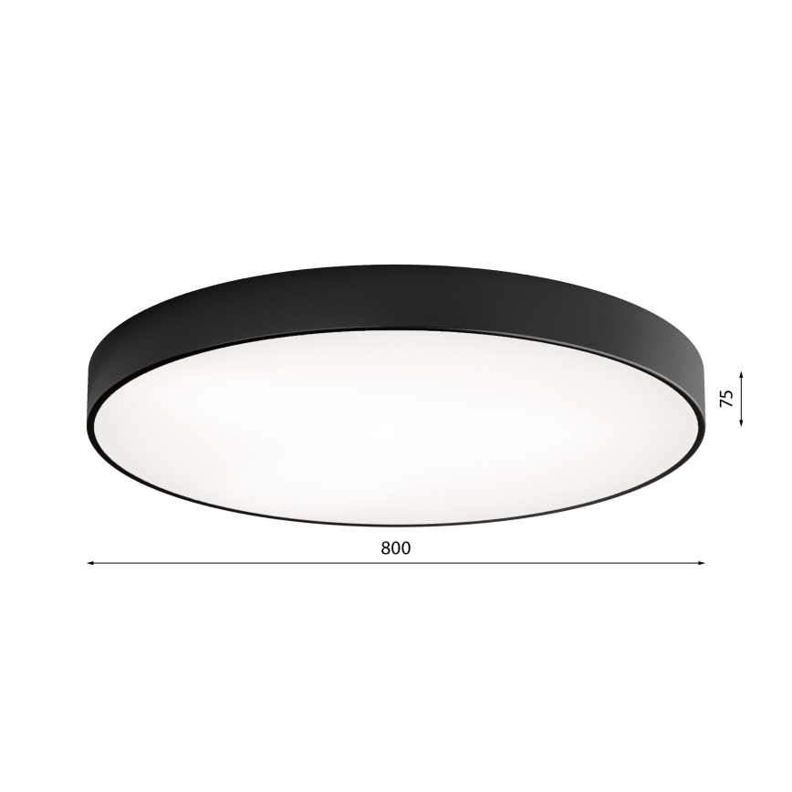 LED-kattovalaisin CLEO LED/96W/230V 4000K halkaisija 80 cm musta