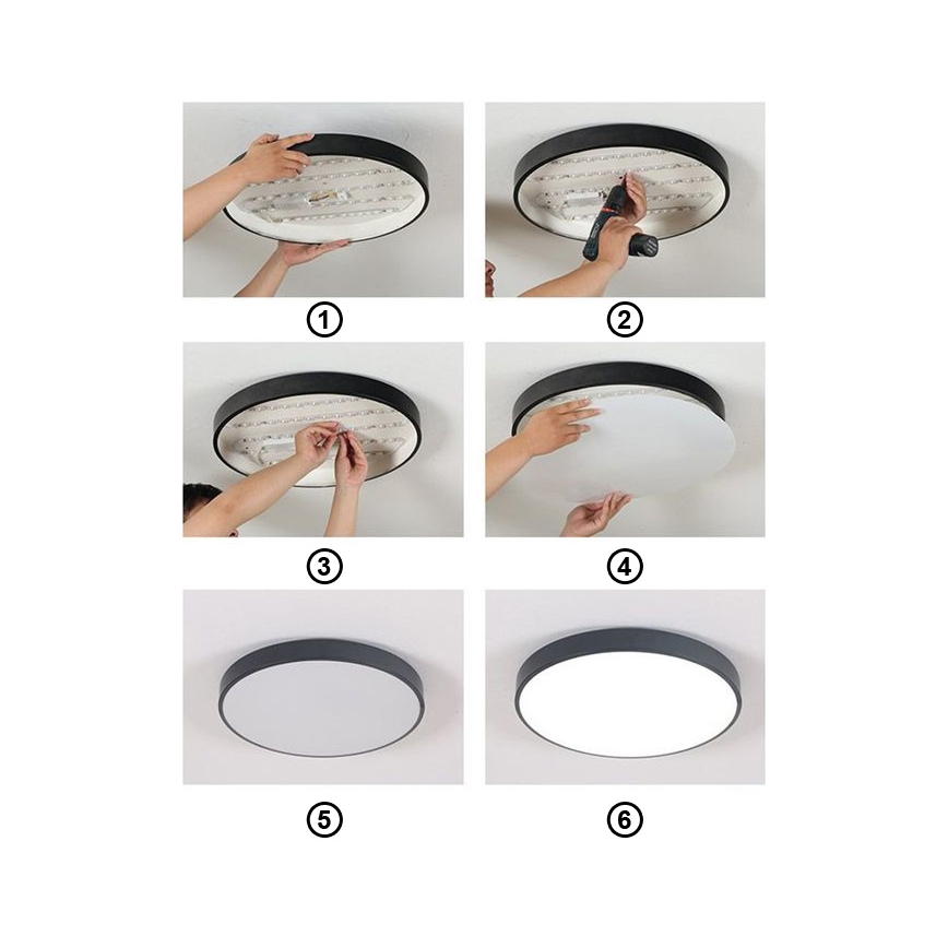 LED-kattovalaisin FELIZ LED/30W/230V 4000K halkaisija 30 cm musta