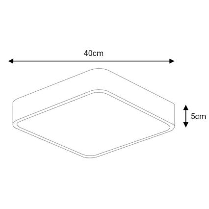 LED-kattovalaisin FELIZ LED/40W/230V 4000K 40x40 cm musta