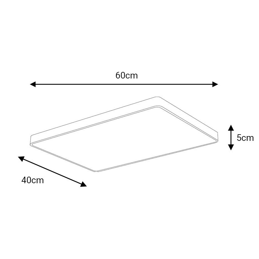 LED-kattovalaisin FELIZ LED/50W/230V 4000K 40x60 cm musta