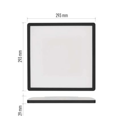LED-kattovalaisin FLORI LED/18W/230V 4000K musta 29x29 cm