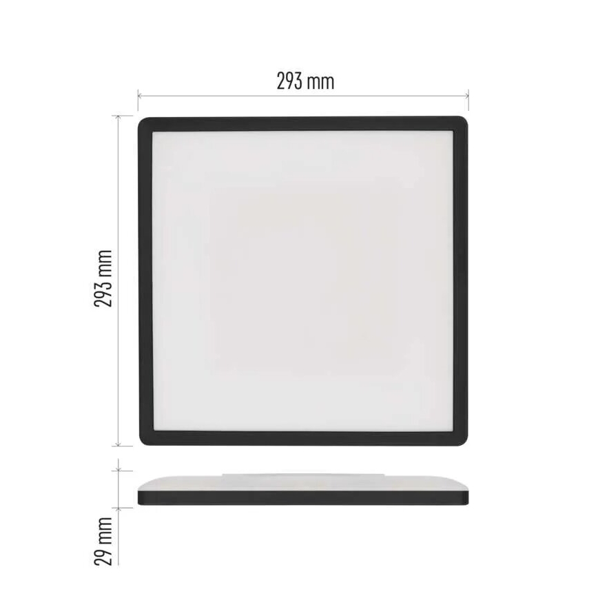 LED-kattovalaisin FLORI LED/18W/230V 4000K musta 29x29 cm