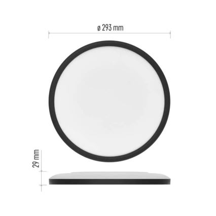 LED-kattovalaisin FLORI LED/18W/230V 4000K musta halkaisija 29 cm