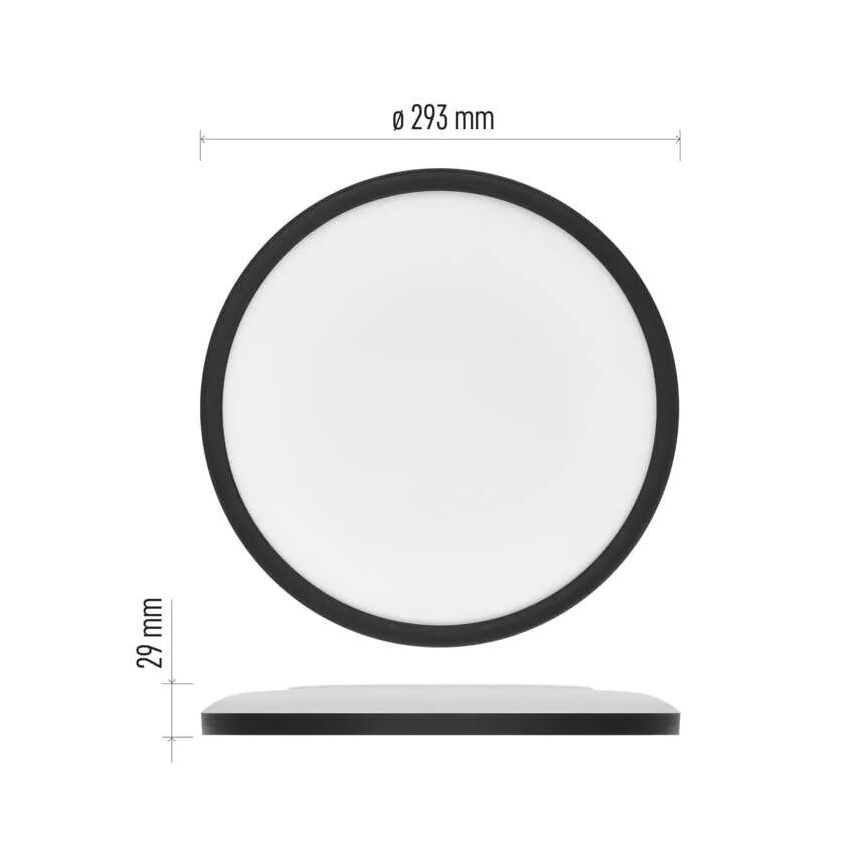LED-kattovalaisin FLORI LED/18W/230V 4000K musta halkaisija 29 cm