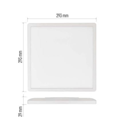 LED-kattovalaisin FLORI LED/18W/230V 4000K valkoinen 29x29 cm