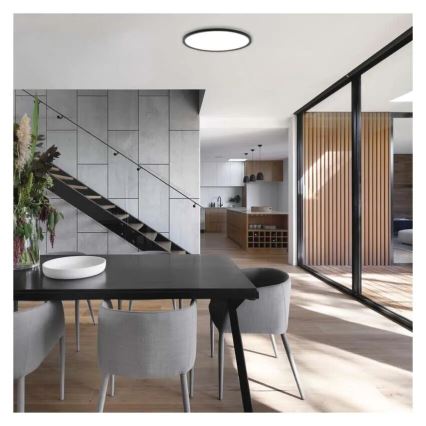 LED-kattovalaisin FLORI LED/22W/230V 4000K musta halkaisija 42 cm