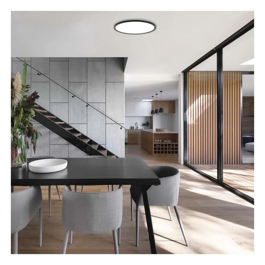 LED-kattovalaisin FLORI LED/22W/230V 4000K musta halkaisija 42 cm