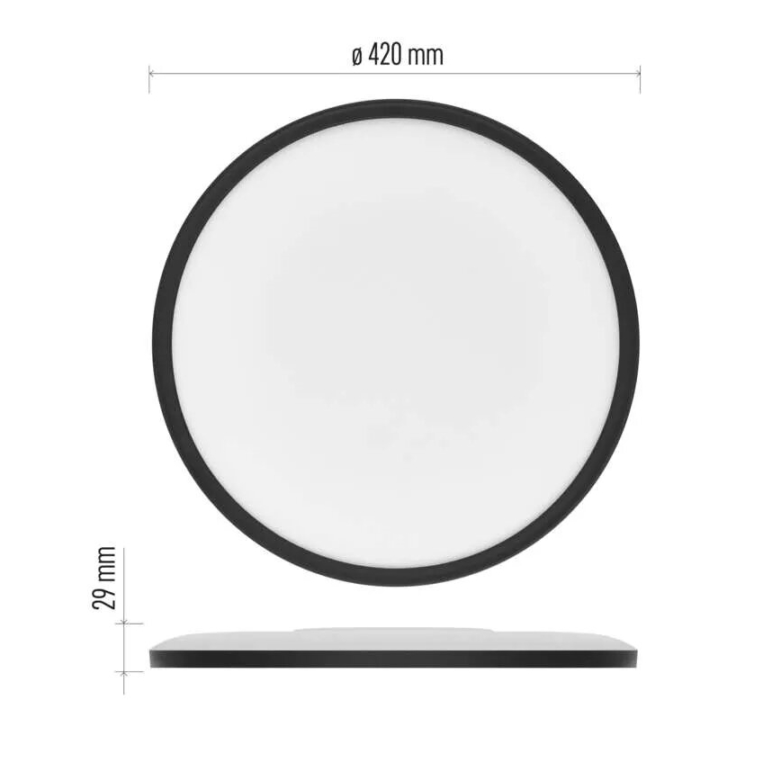 LED-kattovalaisin FLORI LED/22W/230V 4000K musta halkaisija 42 cm