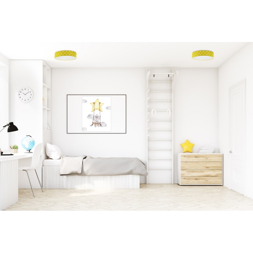 LED Lasten kattovalaisin GALAXY KIDS LED/24W/230V pisteet keltainen/valkoinen