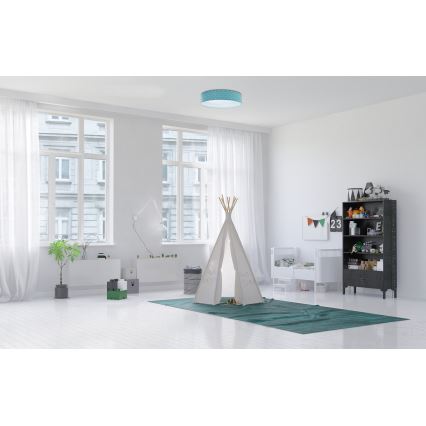 LED Lasten kattovalaisin GALAXY KIDS LED/24W/230V tähdet turkoosi/valkoinen