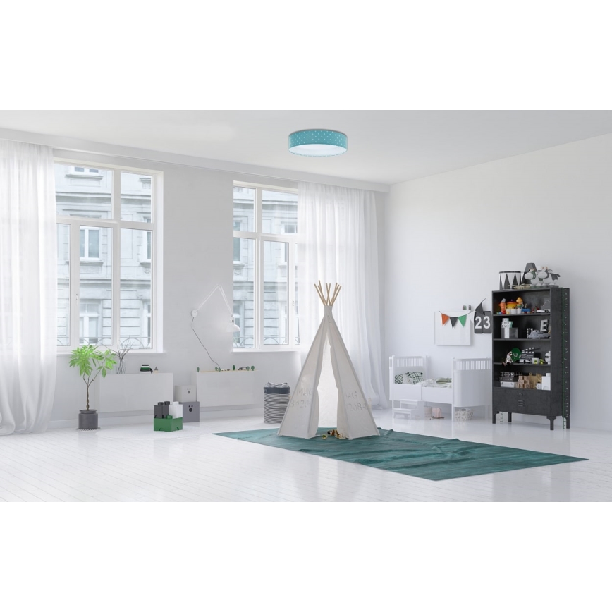 LED Lasten kattovalaisin GALAXY KIDS LED/24W/230V tähdet turkoosi/valkoinen