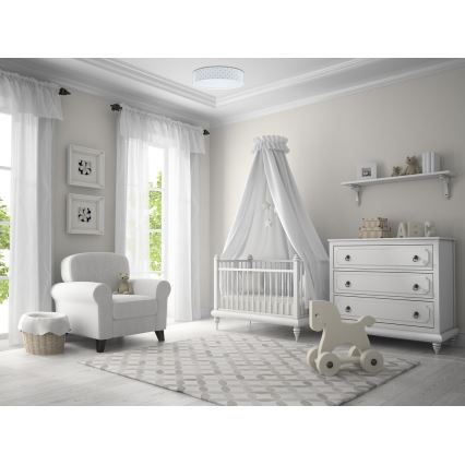 LED Lasten kattovalaisin GALAXY KIDS LED/24W/230V tähdet valkoinen/turkoosi