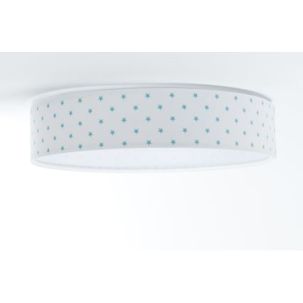 LED Lasten kattovalaisin GALAXY KIDS LED/24W/230V tähdet valkoinen/turkoosi