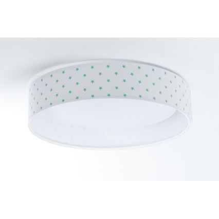 LED Lasten kattovalaisin GALAXY KIDS LED/24W/230V tähdet valkoinen/turkoosi
