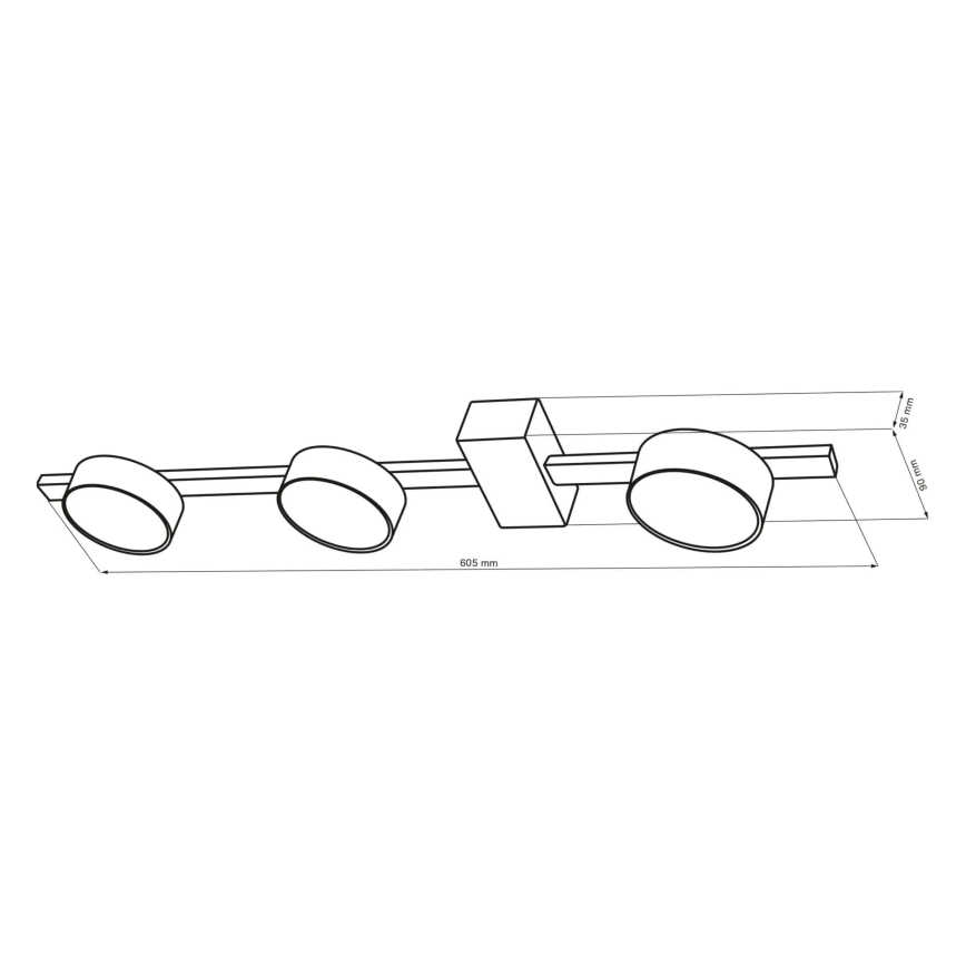 LED-kattovalaisin JOY 3xGX53/6W/230V musta