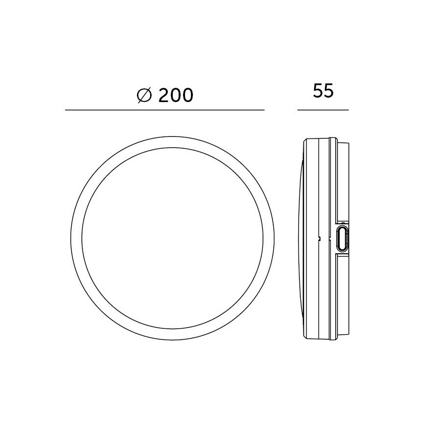 LED-kattovalaisin kylpyhuoneeseen anturilla LED/12W/230V 3000/4000/6500K IP65 halkaisija 20 cm musta + kauko-ohjaus