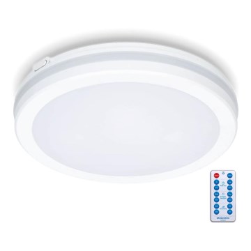 LED-kattovalaisin kylpyhuoneeseen anturilla LED/18W/230V 3000/4000/6500K IP65 halkaisija 30 cm valkoinen + kauko-ohjaus
