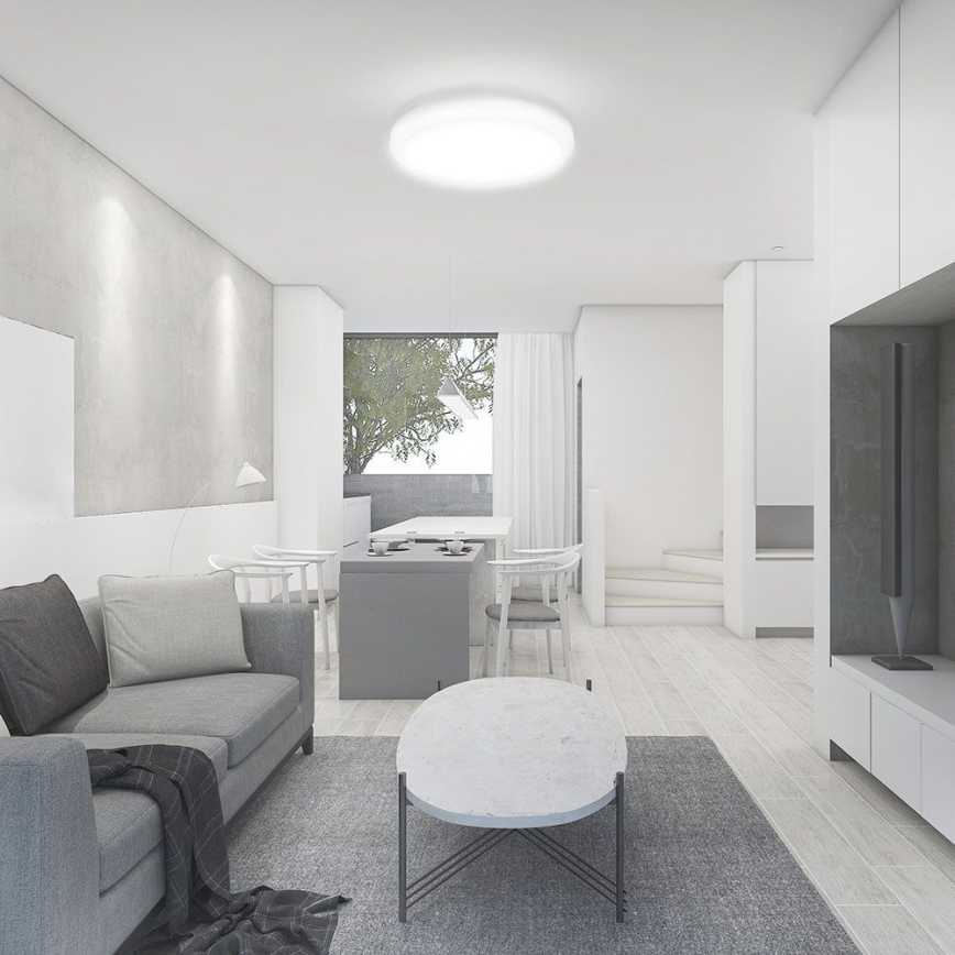 LED-kattovalaisin kylpyhuoneeseen anturilla LED/18W/230V 3000K IP44 valkoinen + kauko-ohjaus