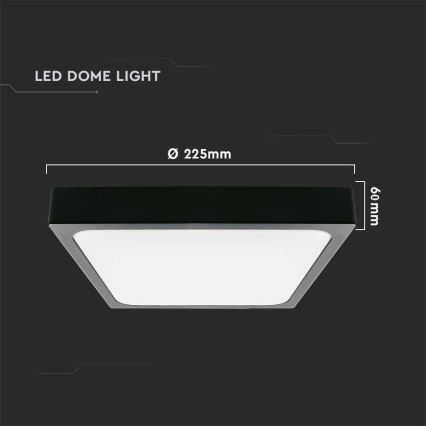 LED-kattovalaisin kylpyhuoneeseen anturilla LED/18W/230V 4000K IP44 musta