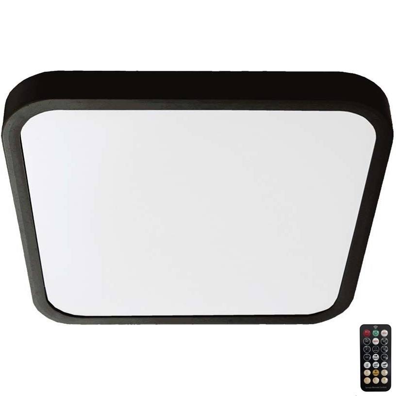 LED-kattovalaisin kylpyhuoneeseen anturilla LED/18W/230V 4000K IP44 musta + kauko-ohjaus