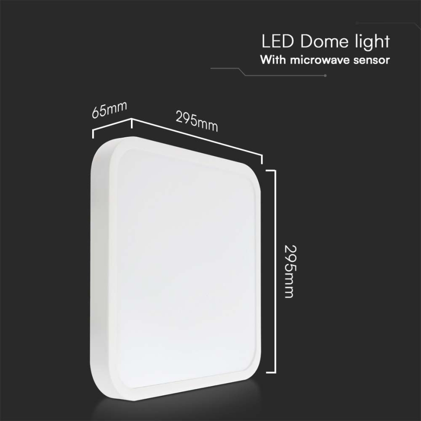 LED-kattovalaisin kylpyhuoneeseen anturilla LED/18W/230V 4000K IP44 valkoinen + kauko-ohjaus