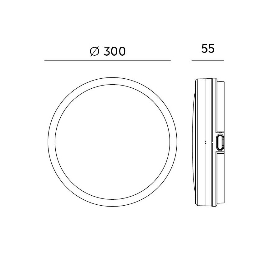 LED-kattovalaisin kylpyhuoneeseen anturilla LED/18W/230V 3000/4000/6500K IP65 halkaisija 30 cm musta + kauko-ohjaus