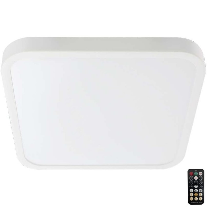 LED-kattovalaisin kylpyhuoneeseen anturilla LED/36W/230V 4000K IP44 42x42 cm valkoinen + kauko-ohjaus