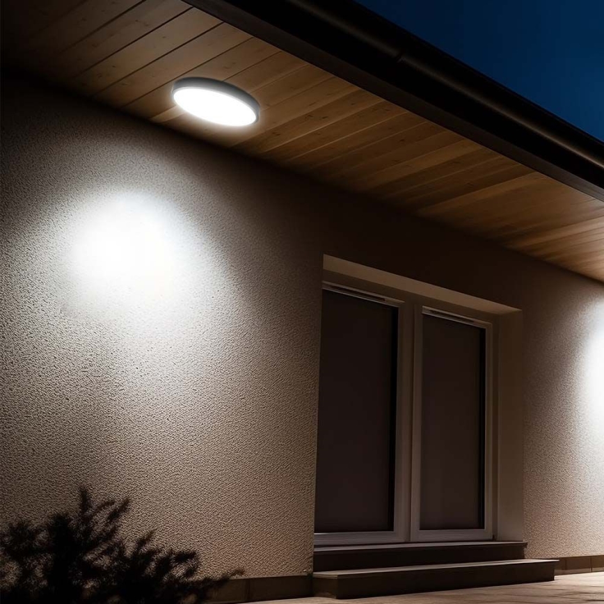 LED-kattovalaisin kylpyhuoneeseen anturilla LED/36W/230V 4000K IP44 musta + kauko-ohjaus