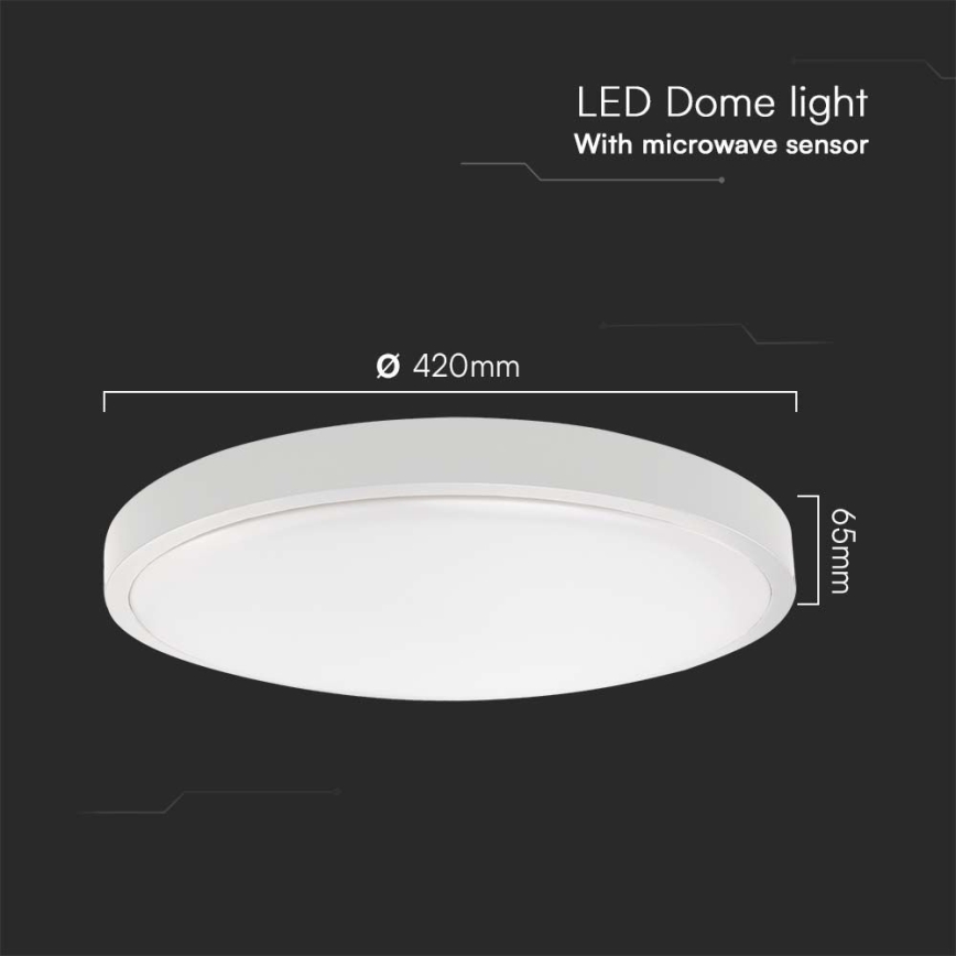 LED-kattovalaisin kylpyhuoneeseen anturilla LED/36W/230V 4000K IP44 valkoinen + kauko-ohjaus