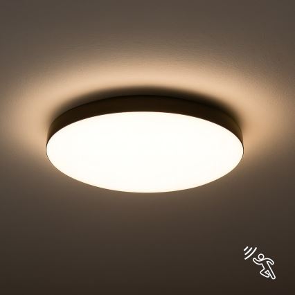 LED-kattovalaisin kylpyhuoneeseen anturilla MAYA LED/13W/230V halkaisija 33 cm IP44 musta
