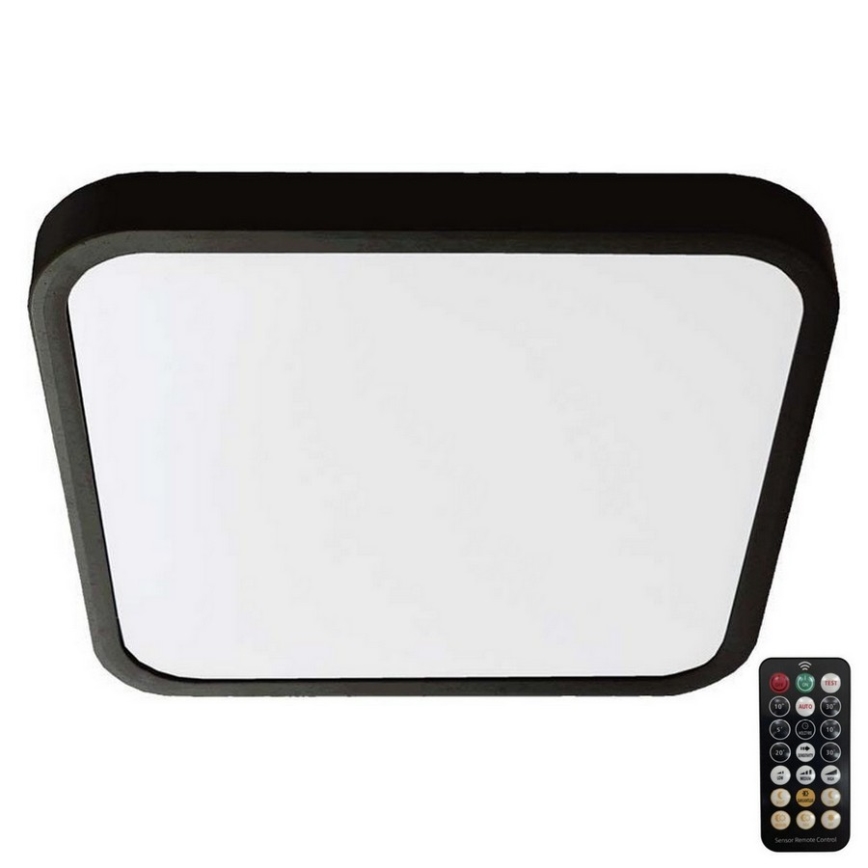 LED-kattovalaisin kylpyhuoneeseen anturilla SAMSUNG CHIP LED/36W/230V IP44 4000K 42x42 cm musta + kauko-ohjaus