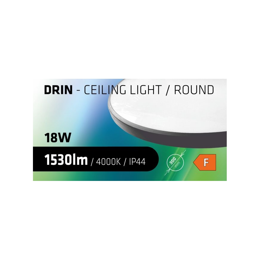 LED-kattovalaisin kylpyhuoneeseen CIRCLE LED/18W/230V 4000K halkaisija 30 cm IP44 musta