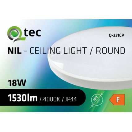 LED-kattovalaisin kylpyhuoneeseen CIRCLE LED/18W/230V 4000K halkaisija 30 cm IP44 valkoinen