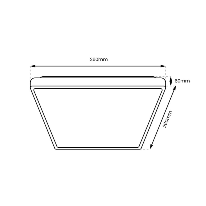 LED-kattovalaisin kylpyhuoneeseen DABAR LED/11W/230V 4000K 26x26 cm IP44