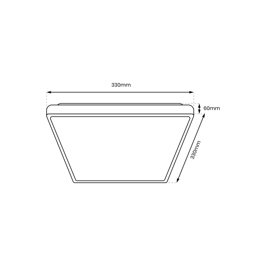LED-kattovalaisin kylpyhuoneeseen DABAR LED/17W/230V 4000K 33x33 cm IP44