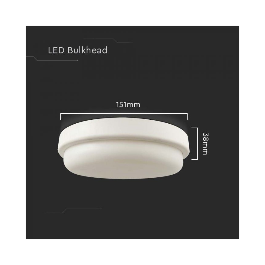 LED-kattovalaisin kylpyhuoneeseen LED/12W/230V 3000K IP54