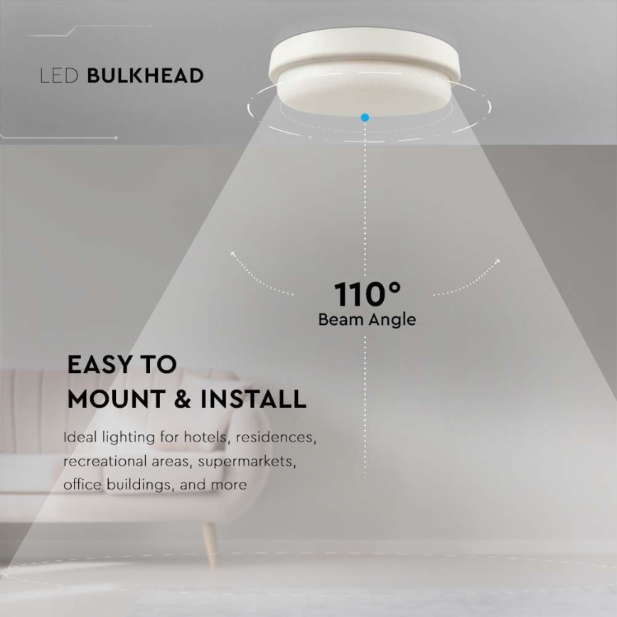 LED-kattovalaisin kylpyhuoneeseen LED/12W/230V 4000K IP54